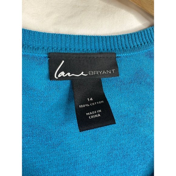 Lane‎ Bryant Button Cardigan sz 14 Blue - Picture 2 of 5